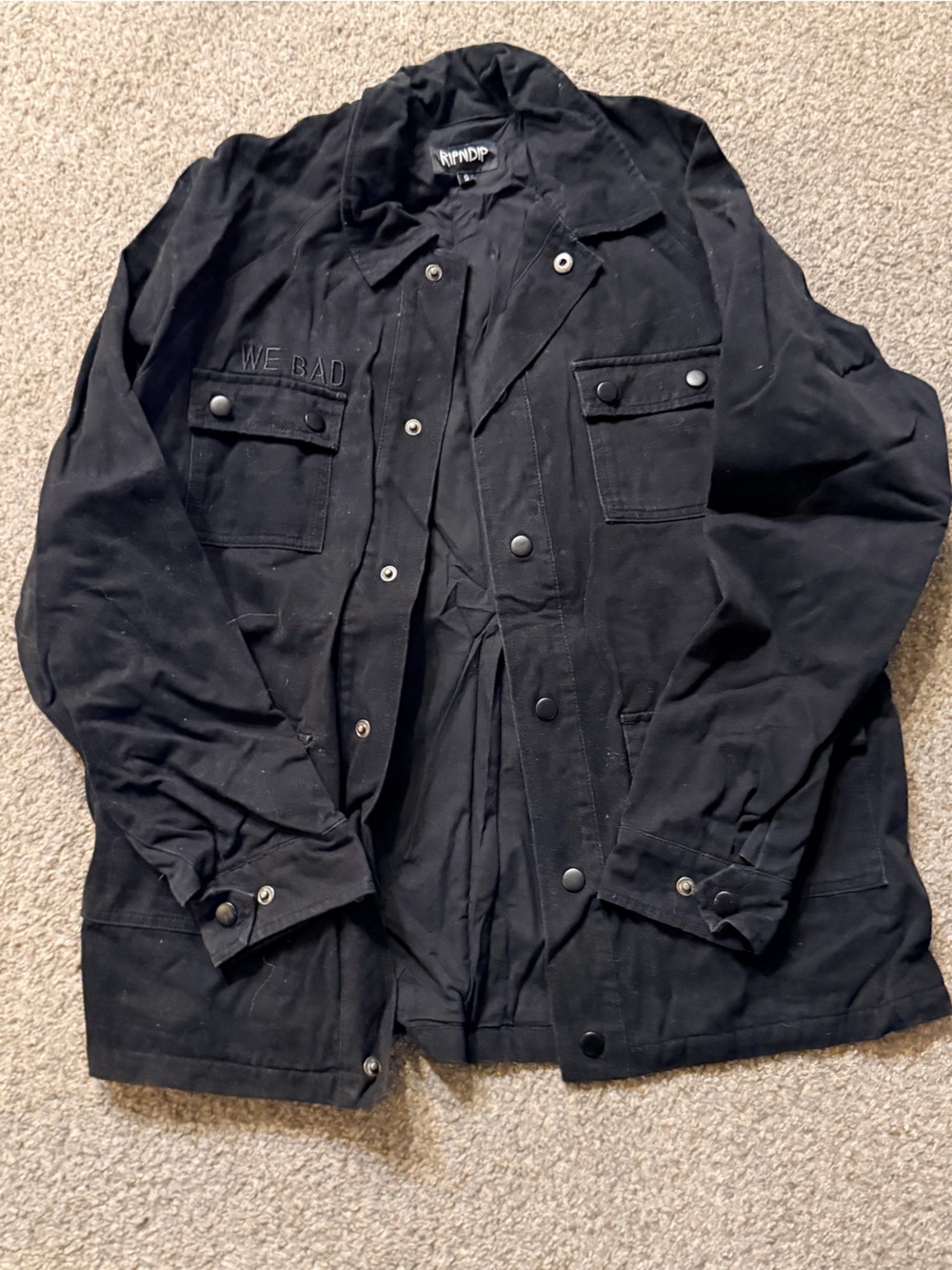 Ripndip Black Button-Front Utility Jumpsuit